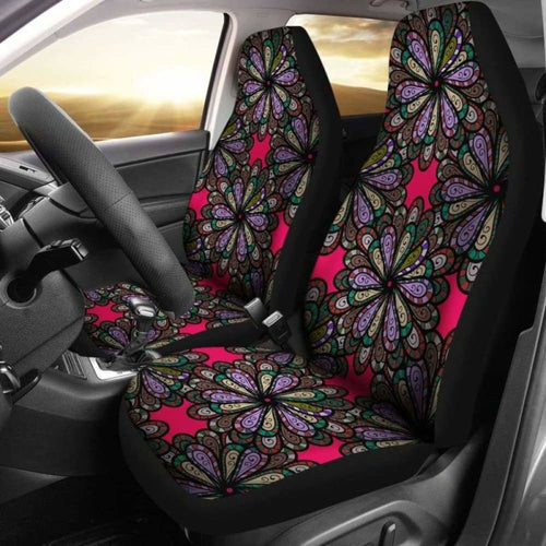Abstract Mandala Flowers Car Seat Covers