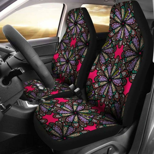 Abstract Mandala Flowers Car Seat Covers