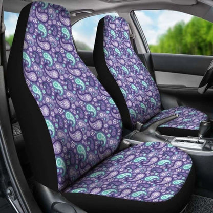 Purple And Teal Paisley Pattern Car Seat Covers
