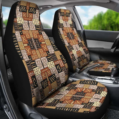 African Car Seat Covers Art Pattern -