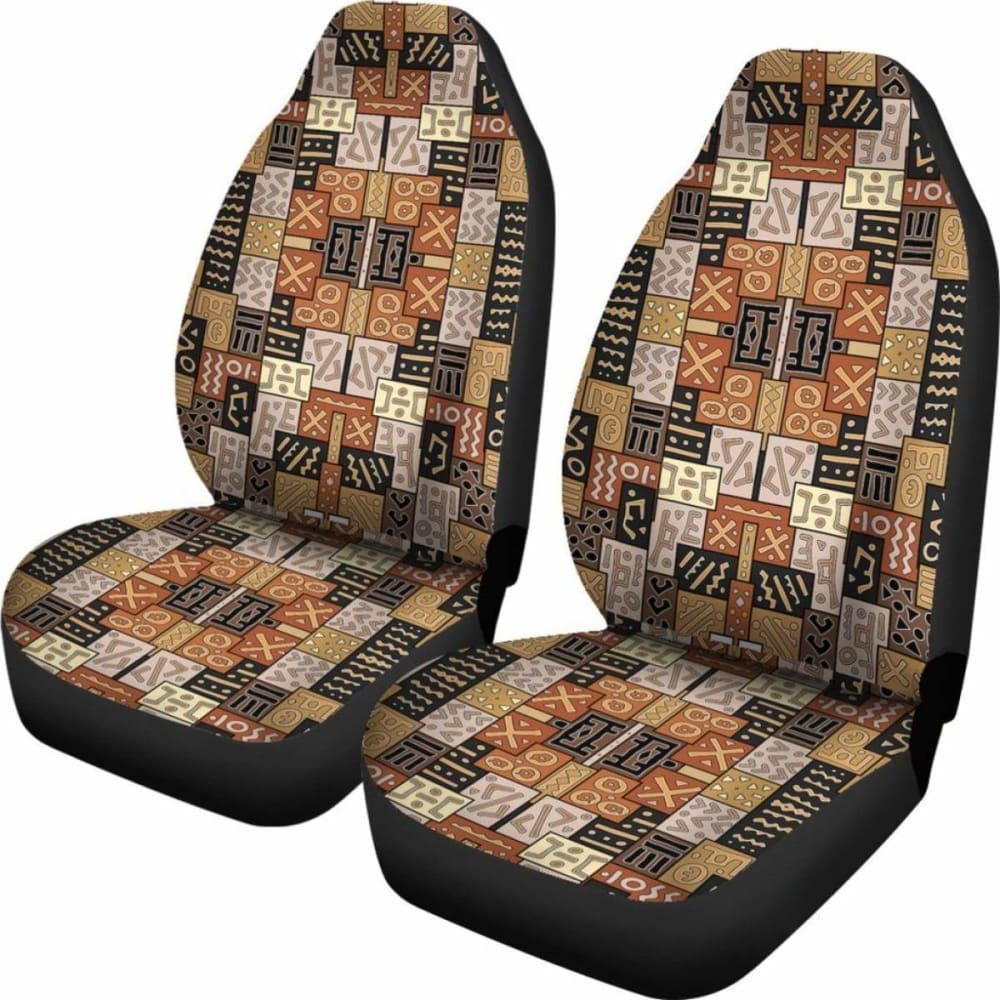 African Car Seat Covers Art Pattern -
