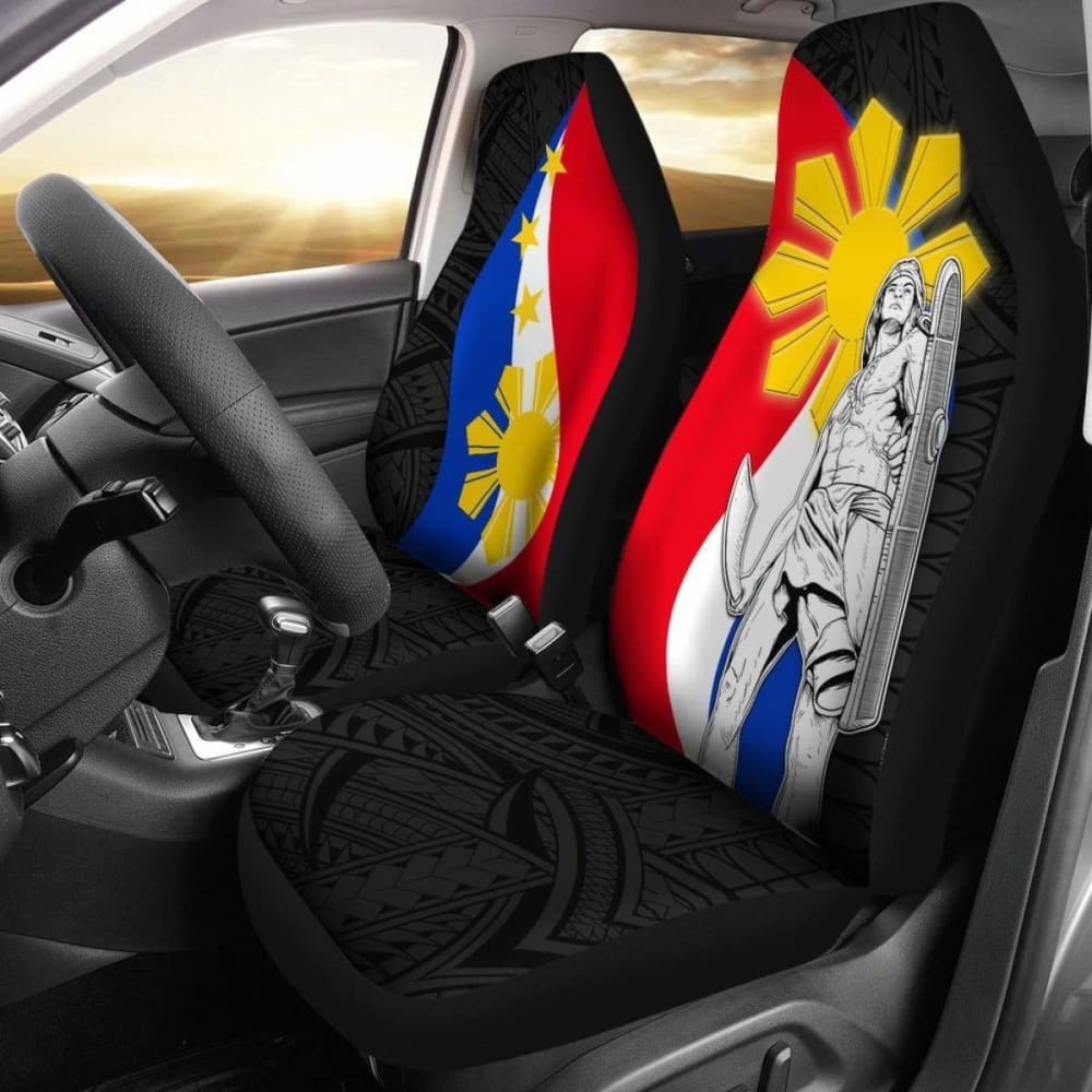Philippines Car Seat Covers - King Lapu-Lapu Polynesian Pattern -