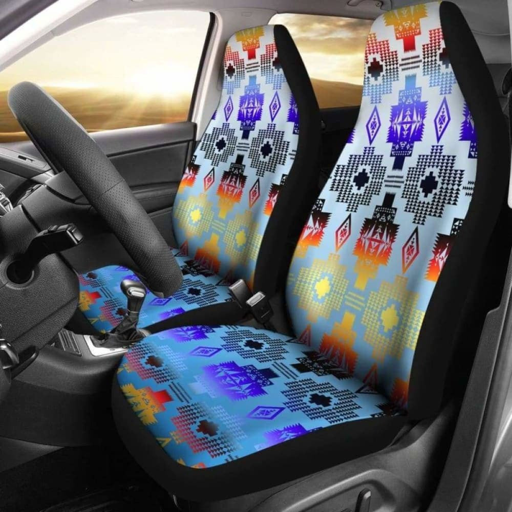 Turquoise Horizon Car Seat Covers