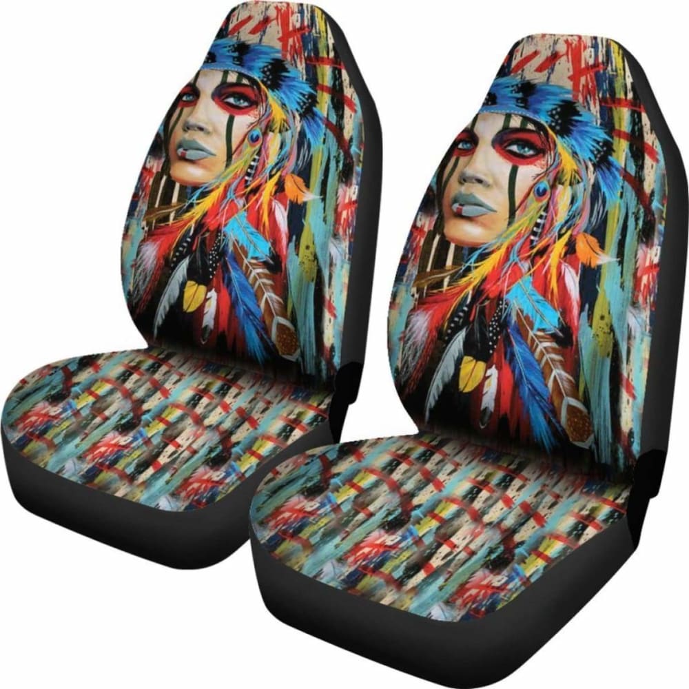Native American Woman Car Seat Cover