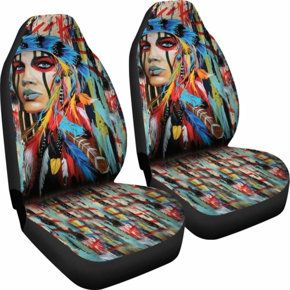 Native American Woman Car Seat Cover