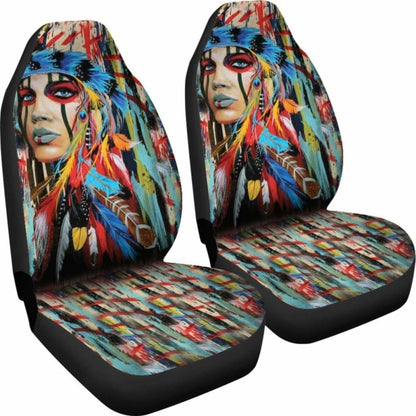 Native American Woman Car Seat Cover