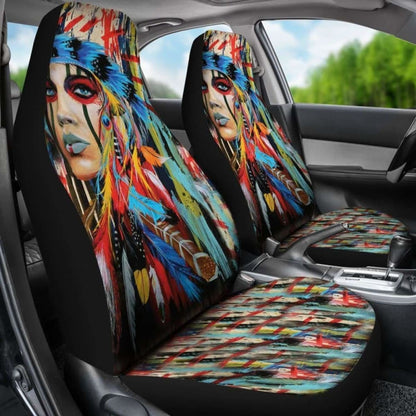 Native American Woman Car Seat Cover