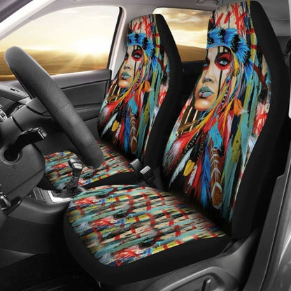 Native American Woman Car Seat Cover