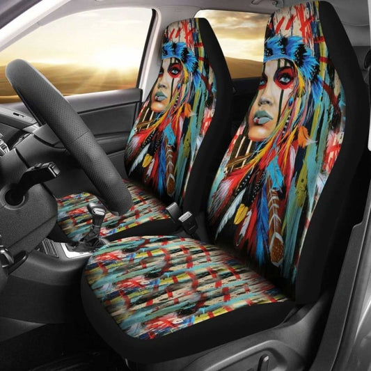 Native American Woman Car Seat Cover