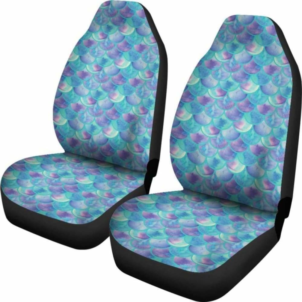 Teal And Purple Mermaid Scales Car Seat Covers Protectors