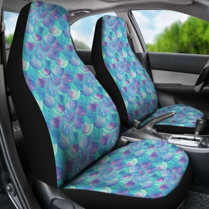 Teal And Purple Mermaid Scales Car Seat Covers Protectors