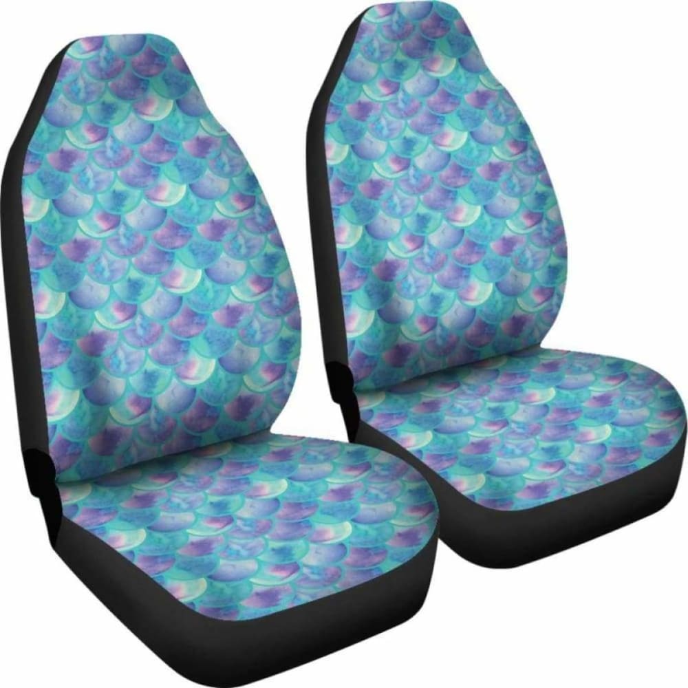 Teal And Purple Mermaid Scales Car Seat Covers Protectors