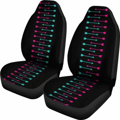 Black With Pink And Teal Arrows Car Seat Covers