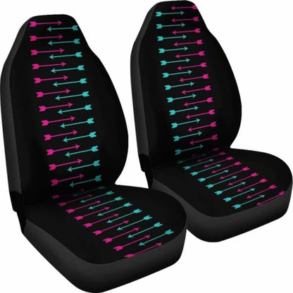 Black With Pink And Teal Arrows Car Seat Covers