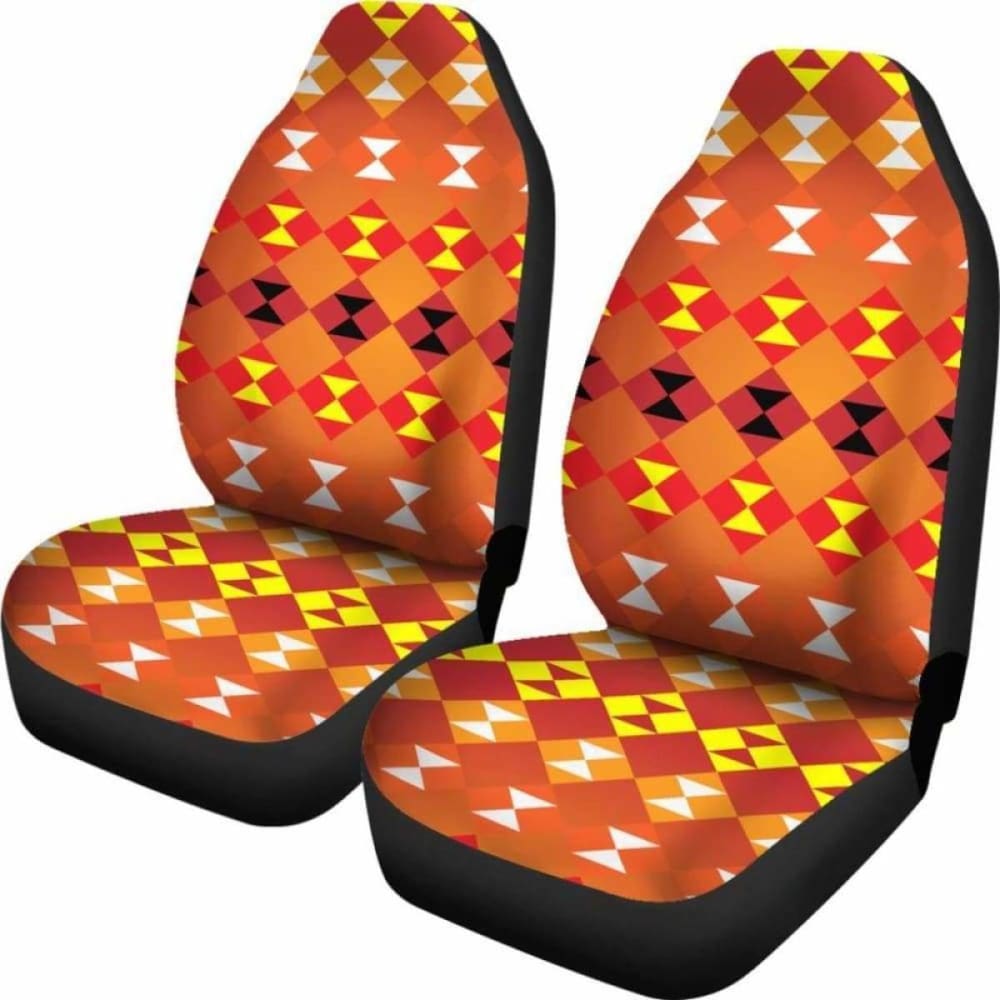 Southwest Navajo Native American Orange Micro Fiber Auto Car Seat Covers