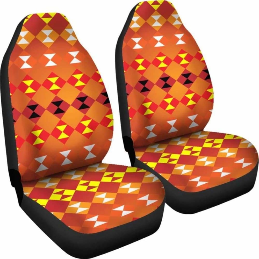 Southwest Navajo Native American Orange Micro Fiber Auto Car Seat Covers