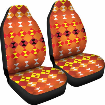 Southwest Navajo Native American Orange Micro Fiber Auto Car Seat Covers