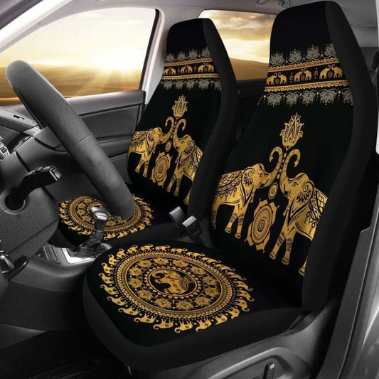 Golden Mandala Car Seat Covers