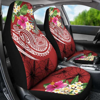 Polynesian American Samoa Car Seat Covers - Summer Plumeria (Red) -