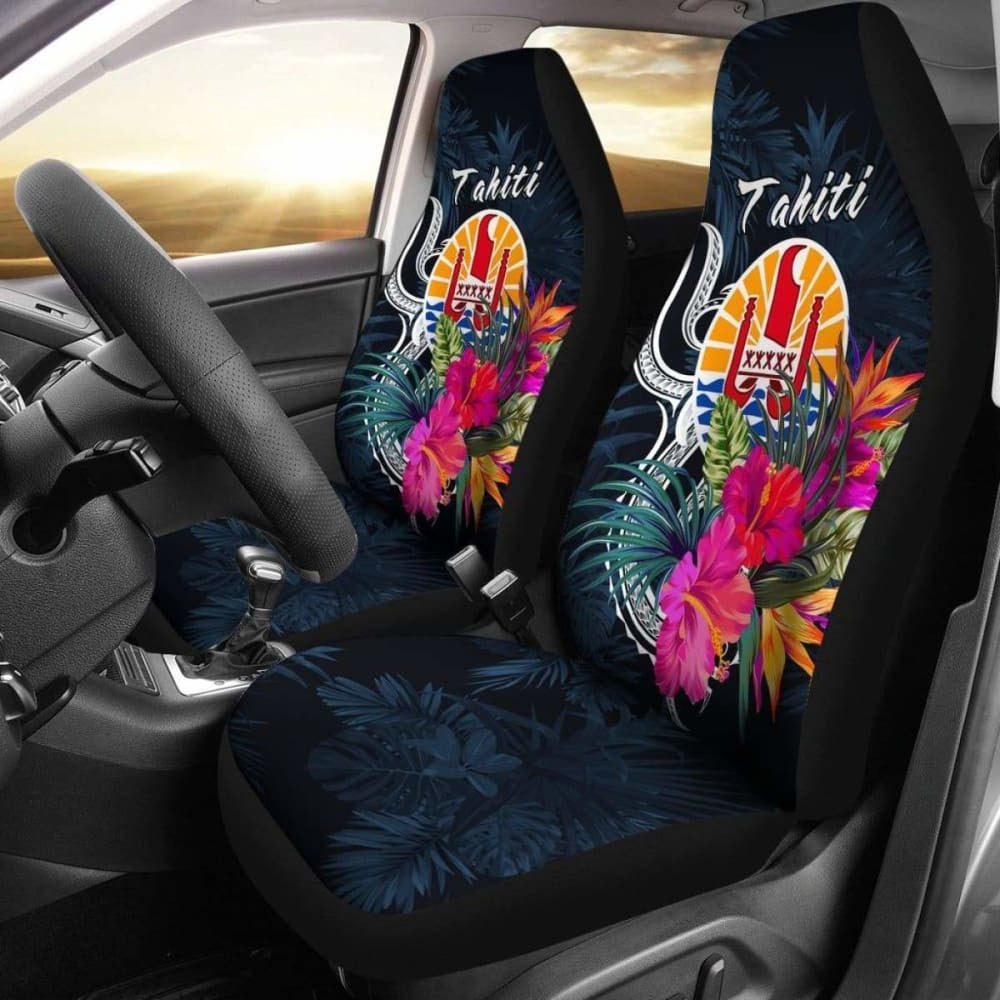Tahiti Polynesian Car Seat Covers - Tropical Flower -