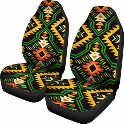 Southwest Navajo Native American Green Yellow Micro Fiber Auto Car Seat Covers