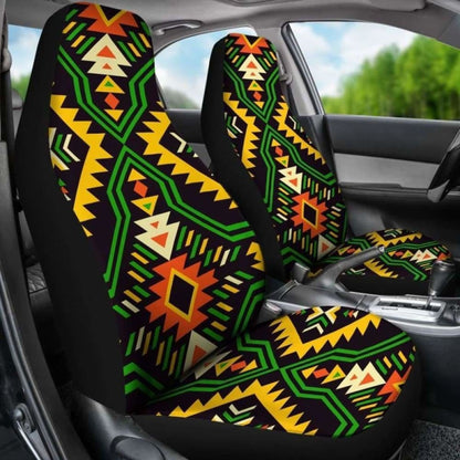Southwest Navajo Native American Green Yellow Micro Fiber Auto Car Seat Covers