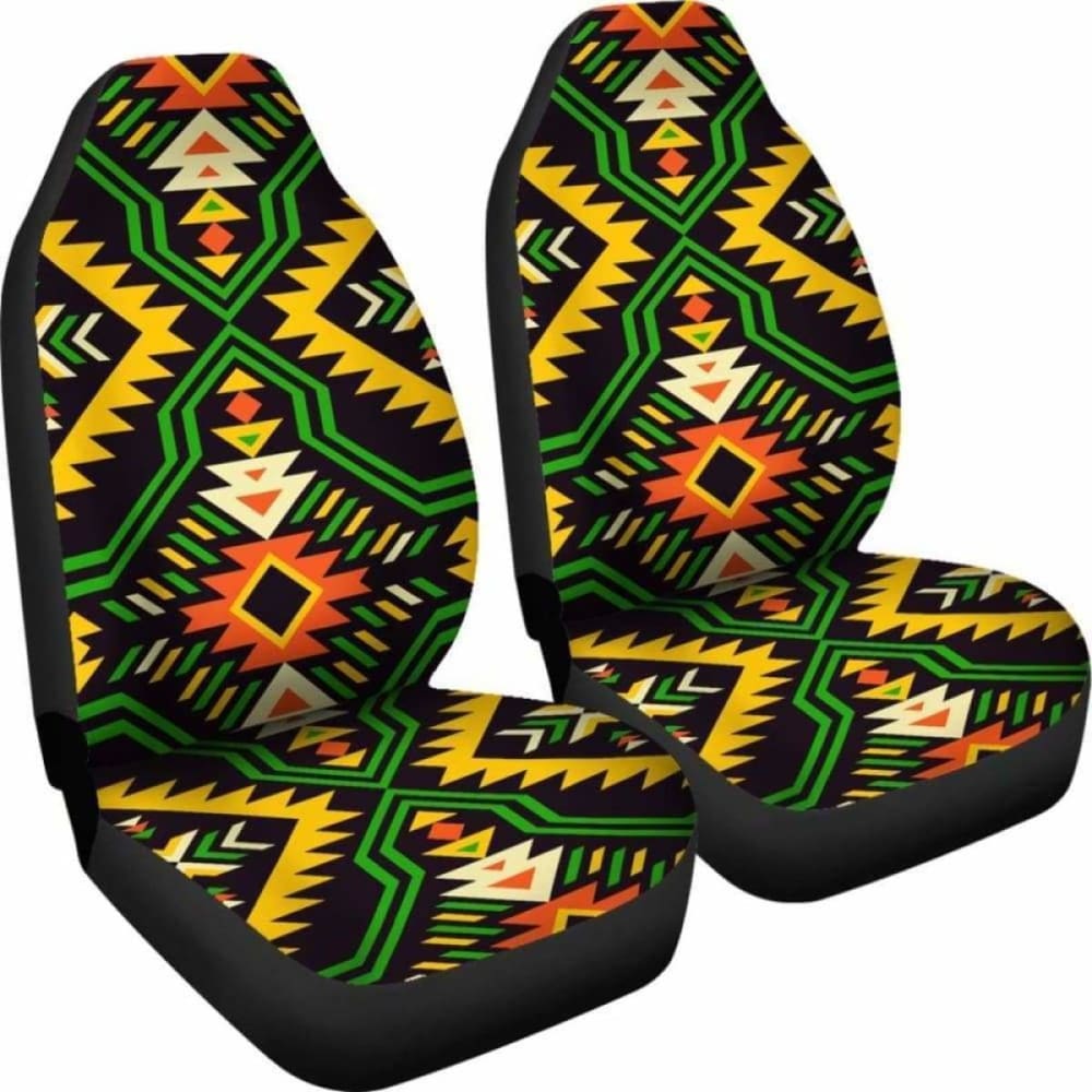 Southwest Navajo Native American Green Yellow Micro Fiber Auto Car Seat Covers