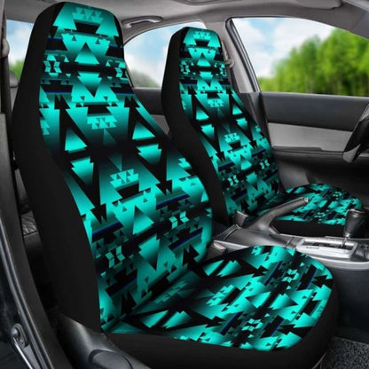 Dark Teal Winter Camp Car Seat Covers