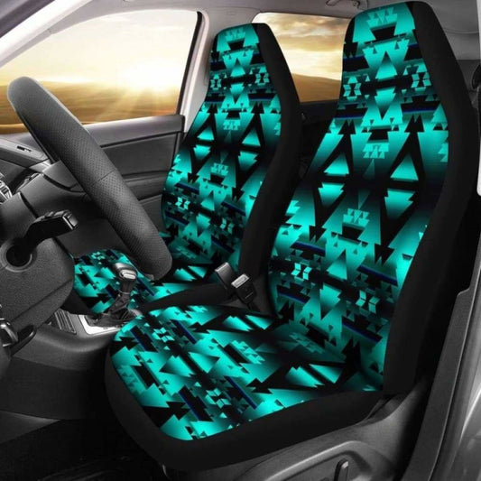 Dark Teal Winter Camp Car Seat Covers