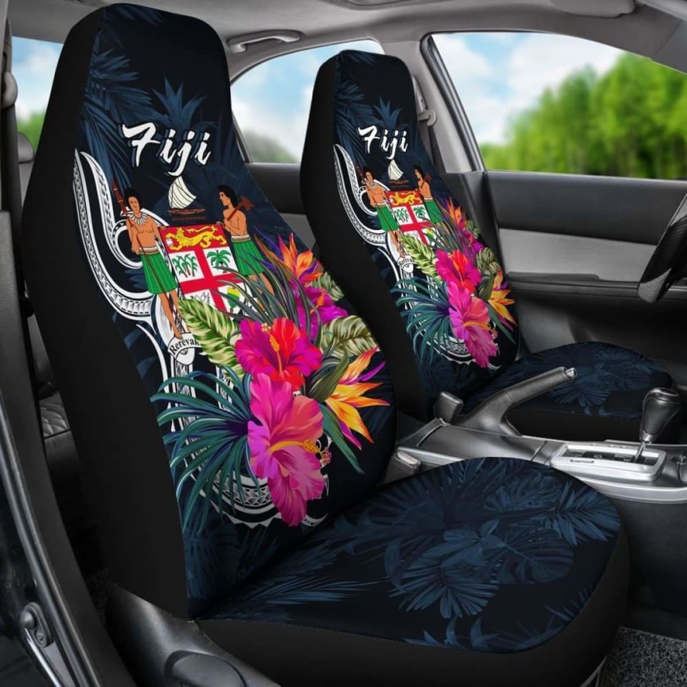 Fiji Polynesian Car Seat Covers - Tropical Flower -