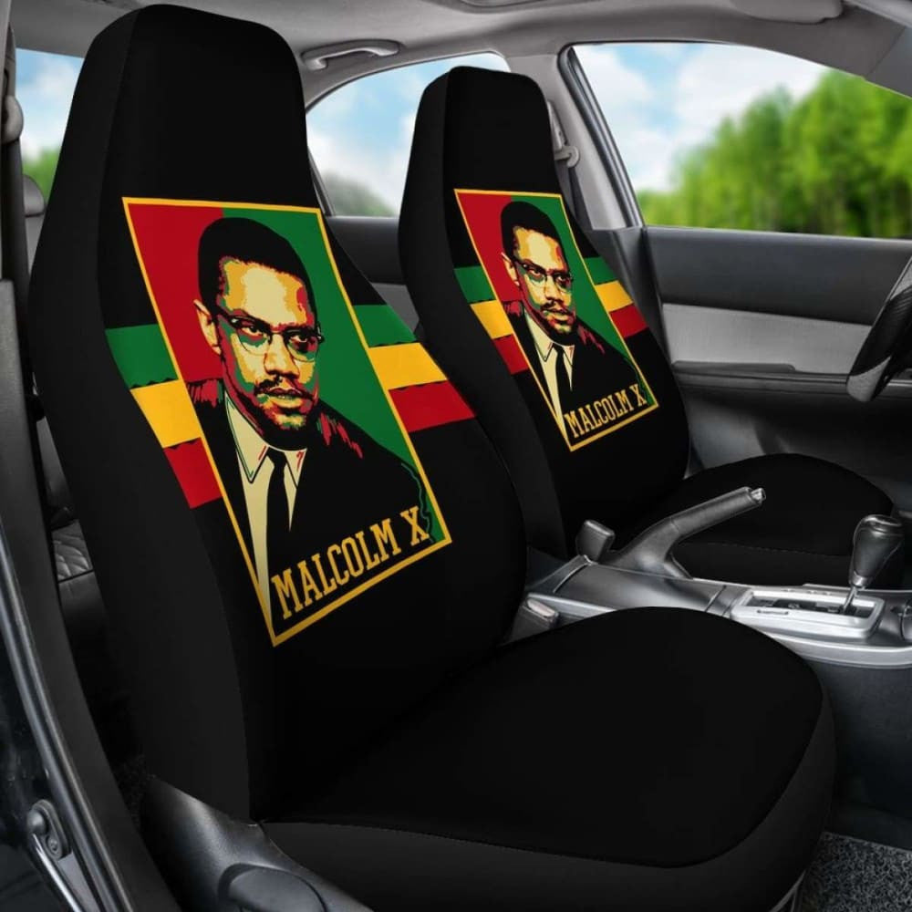 African Malcolm X Retro Car Seat Covers -