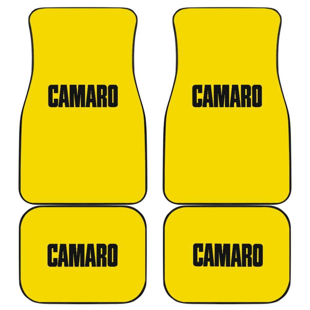 Yellow Camaro Black Letter Car Floor Mats