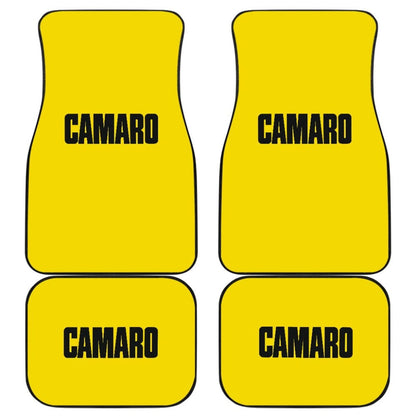 Yellow Camaro Black Letter Car Floor Mats