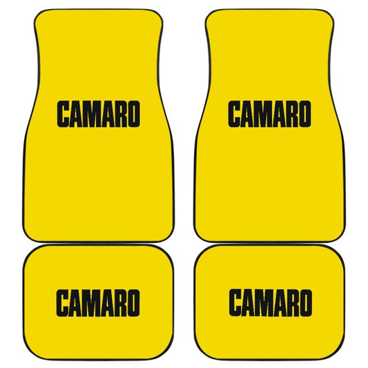 Yellow Camaro Black Letter Car Floor Mats