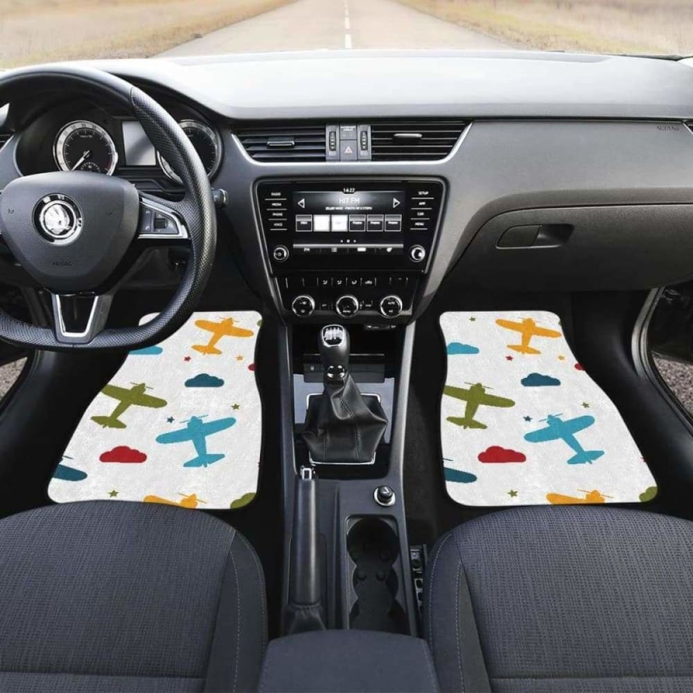 Airplane Star Cloud Colorful Front And Back Car Mats