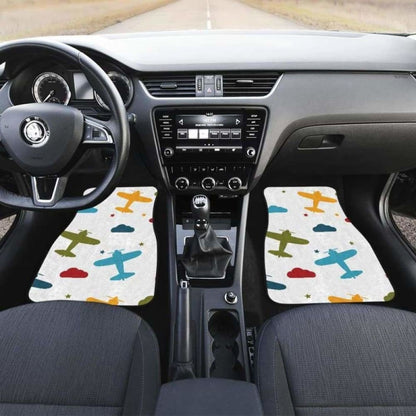 Airplane Star Cloud Colorful Front And Back Car Mats