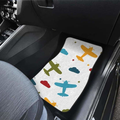 Airplane Star Cloud Colorful Front And Back Car Mats