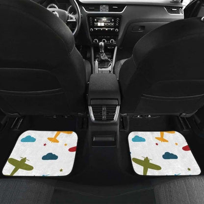 Airplane Star Cloud Colorful Front And Back Car Mats