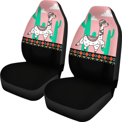 Funny Alpaca Cactus Pattern Lovely Car Seat Covers
