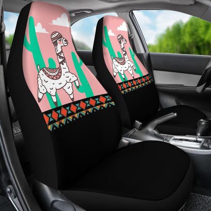 Funny Alpaca Cactus Pattern Lovely Car Seat Covers