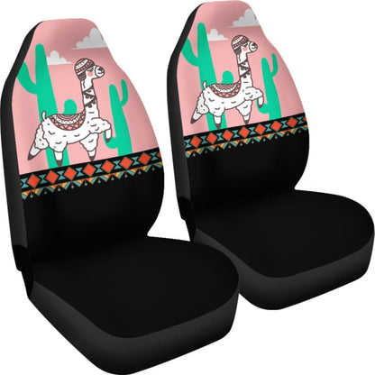 Funny Alpaca Cactus Pattern Lovely Car Seat Covers