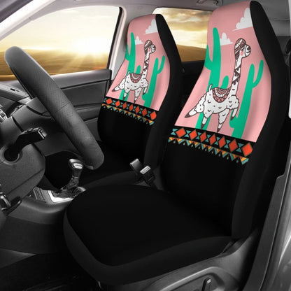 Funny Alpaca Cactus Pattern Lovely Car Seat Covers