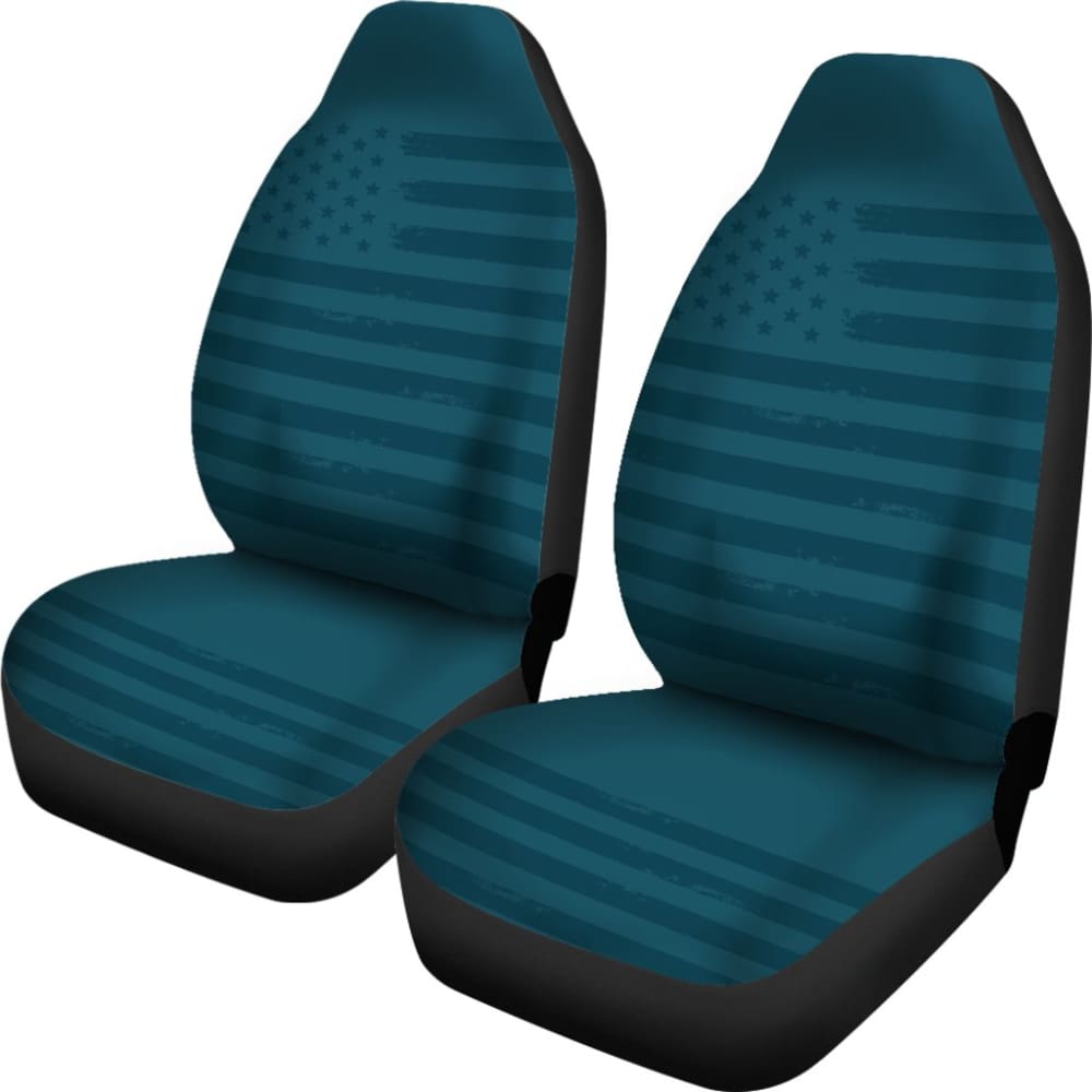 Dark Blue American Flag Car Seat Covers