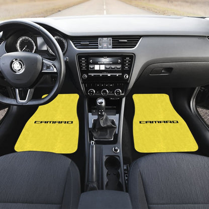 Yellow Camaro Black Letter Car Floor Mats