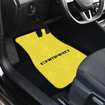Yellow Camaro Black Letter Car Floor Mats