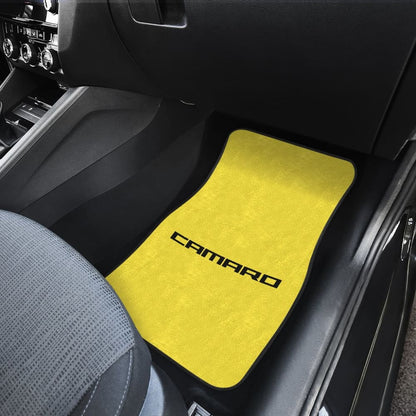 Yellow Camaro Black Letter Car Floor Mats