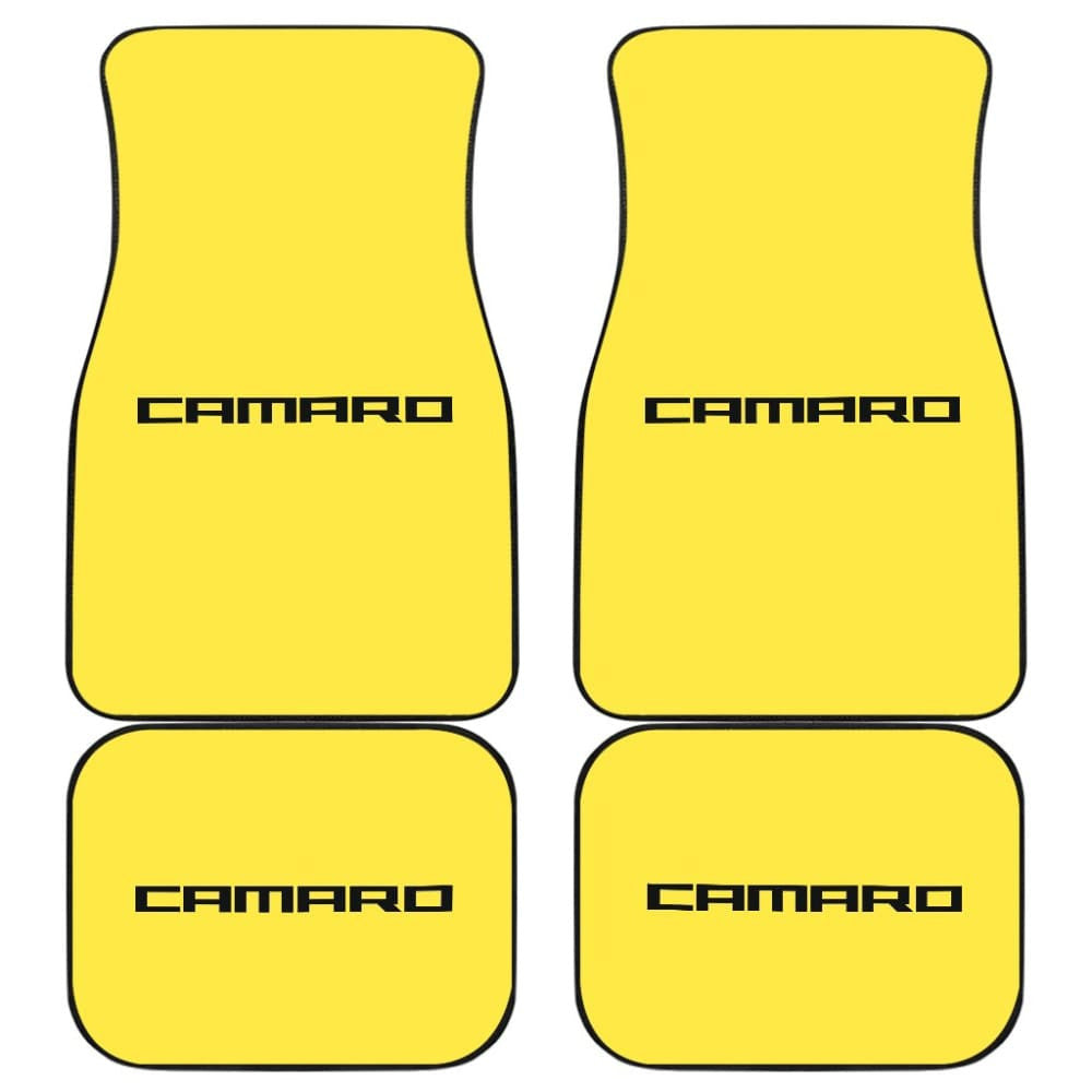 Yellow Camaro Black Letter Car Floor Mats