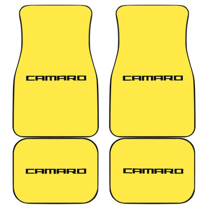 Yellow Camaro Black Letter Car Floor Mats