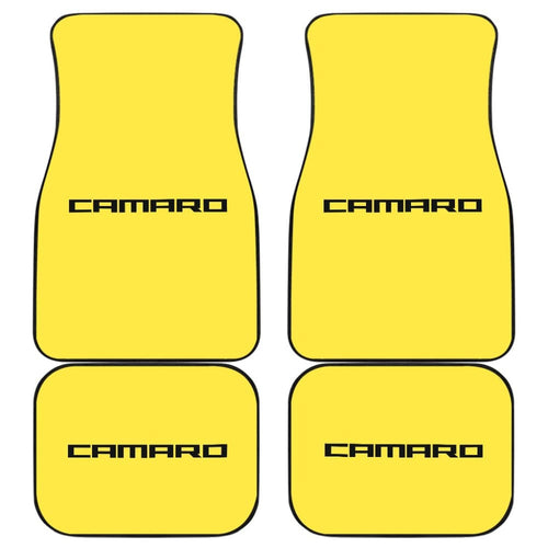 Yellow Camaro Black Letter Car Floor Mats