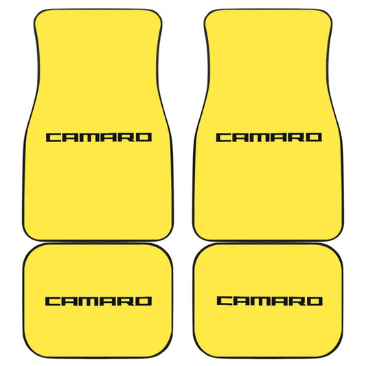 Yellow Camaro Black Letter Car Floor Mats